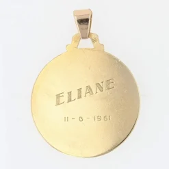Médaille Vierge Marie auréolée en or jaune