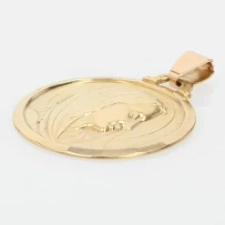 Médaille Vierge Marie auréolée en or jaune