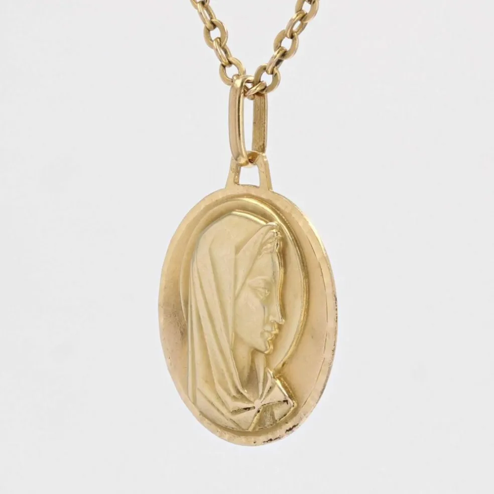 Médaille Vierge Marie or jaune