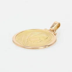 Médaille Vierge Marie sur or jaune et rose