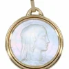 MÉDAILLE VIERGE NACRE SIGNÉE H.DROPSY