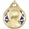 Médaille Vierge or et émail