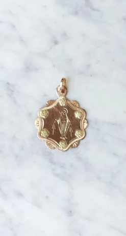 Médaille Vierge or rose
