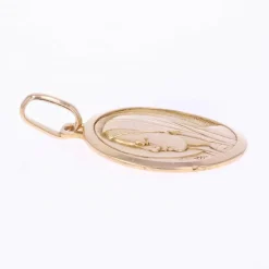Médaille Vierge or rose signée Grün