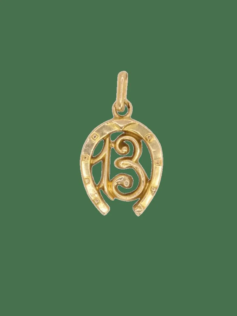 Médaille vintage 13 porte bonheur or jaune