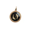 Médaille Zodiaque Poissons, or rose et onyx