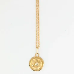 Médaille Zodiaque vintage en or jaune
