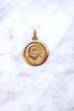 Médaille Zodiaque vintage Scorpion en or