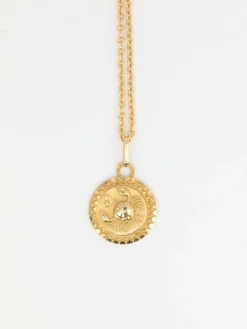 Médaille Zodiaque vintage en or jaune