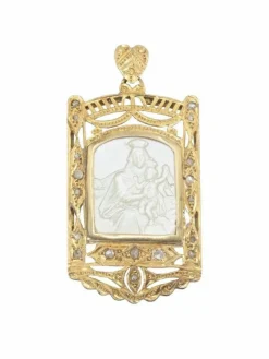 MÉDAILLE VIERGE A L'ENFANT AU SCAPULAIRE ART-NOUVEAU