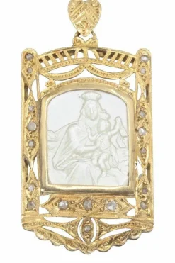 MÉDAILLE VIERGE A L'ENFANT AU SCAPULAIRE ART-NOUVEAU
