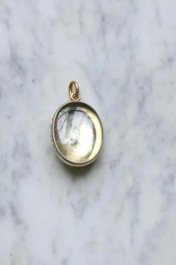 Médaillon ancien or, argent, et diamants