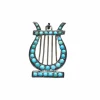 Médaillon Lyre argent et turquoises