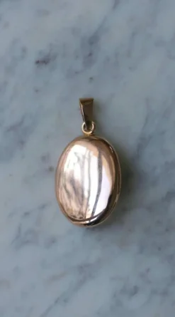 Médaillon or rose ancien cabochon grenat et perles