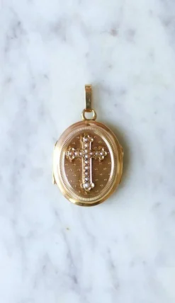 Médaillon ouvrant Or jaune et Perles