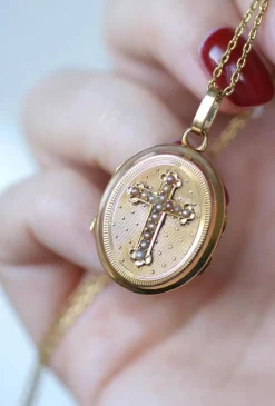 Médaillon ouvrant Or jaune et Perles