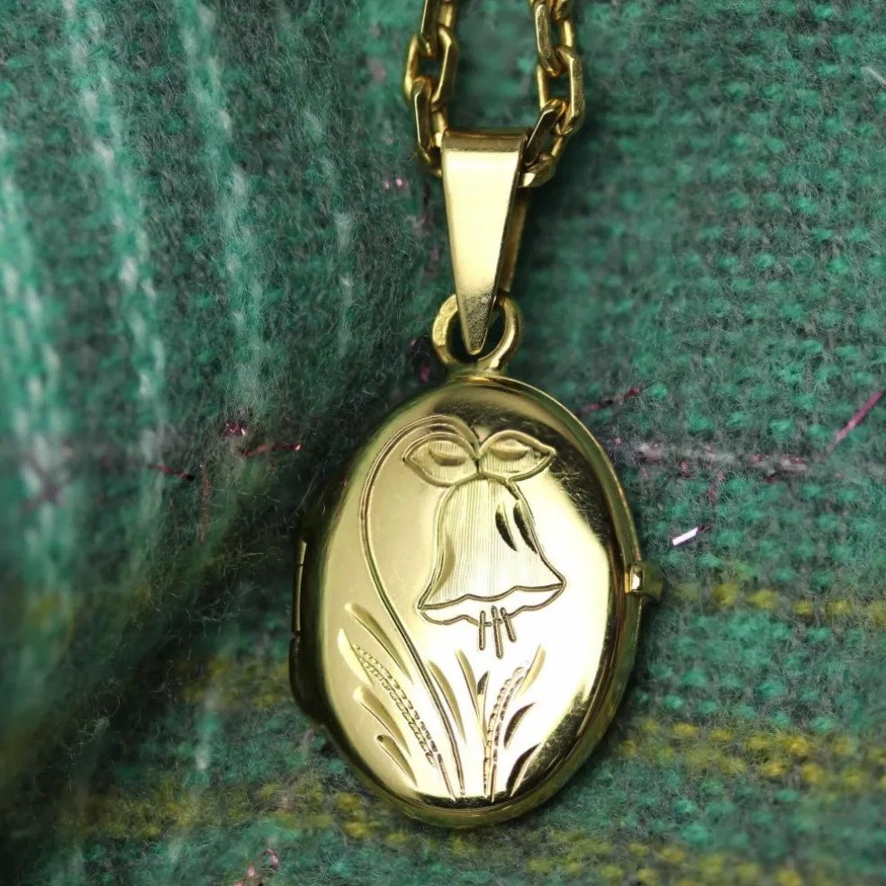 Médaillon ovale or jaune ciselé