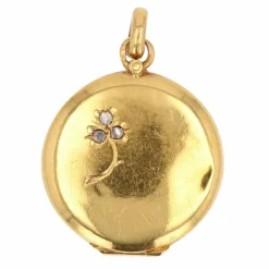 Médaillon pendentif ancien or diamants
