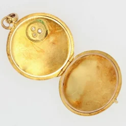 Médaillon pendentif ancien or diamants