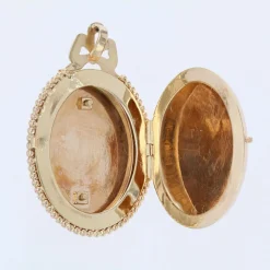 Médaillon Pendentif ancien en or et perles