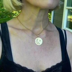 médaillon étoile, lune et blé en or avec diamants