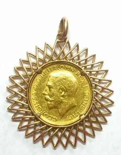 Medaille porte-pièce Souverain Georges V