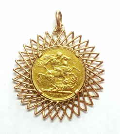 Medaille porte-pièce Souverain Georges V