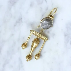 Mono boucle d'oreille néo étrusque or