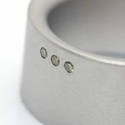NIESSING - Bague en Acier et Diamants