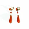 Paire De Boucles d'Oreilles en or et en corail