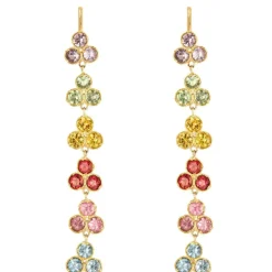 Paire de boucles d’oreilles saphirs multicolores