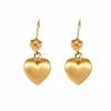 Paire de boucles d'oreilles coeur or jaune