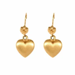 Paire de boucles d'oreilles coeur or jaune