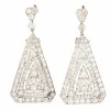 Paire de boucles d'oreilles à transformation platine et diamants