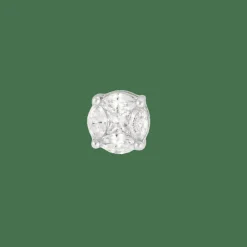 Paire de boucles d’oreilles en or blanc serties de diamants