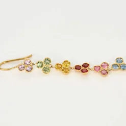 Paire de boucles d’oreilles saphirs multicolores
