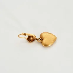 Paire de boucles d'oreilles coeur or jaune
