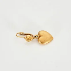 Paire de boucles d'oreilles coeur or jaune