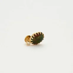 Paire de boucles opales et diamants