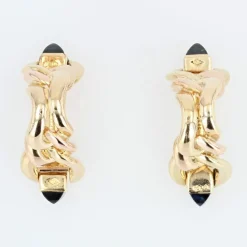 Paire de boutons de manchettes en or jaune modèle étrier