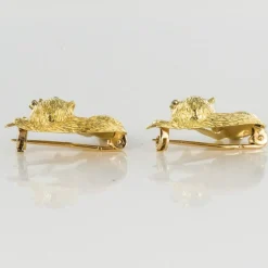 Paire de Broches Castors en or