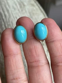 Paire de clip d'oreilles, or jaune, vers 1950