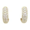 Paire de créoles or jaune, diamants.