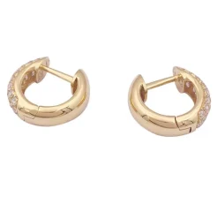 Paire de créoles or jaune, diamants.