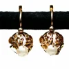 Paire de Dormeuse Perle et Or Rose