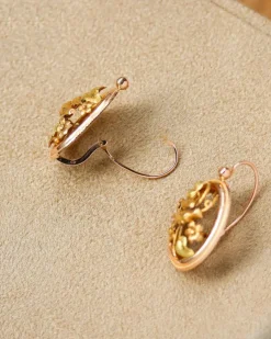 Paire de Dormeuses Ancienne Grand Modèle en Or Rose