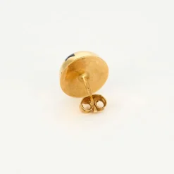 Paire de puces d’oreilles or jaune saphirs