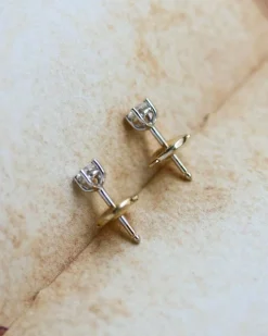 Paire Puces d'Oreilles Or Diamant