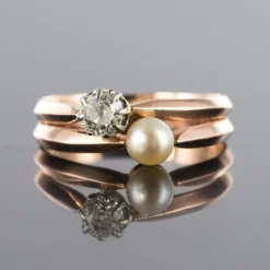 Parure ancienne perles fines et diamants