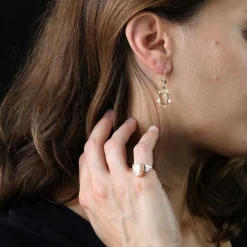 Parure bague et boucles d'oreilles camées